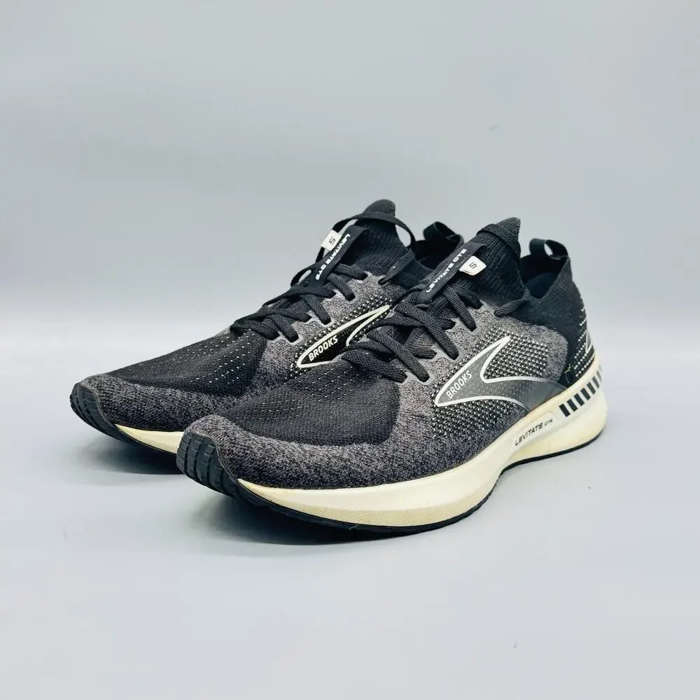 Brooks Shoes Womens 12 Black Levitate GTS 5 StealthFit Running Athletic Sneakers